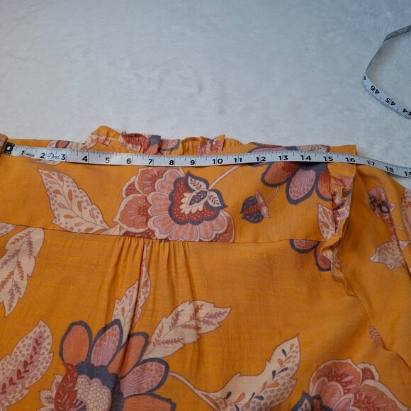 Lauren Conrad Floral Blouse Sz XXL Button Front Puff Sleeves Boho Cottagecore - Picture 14 of 14